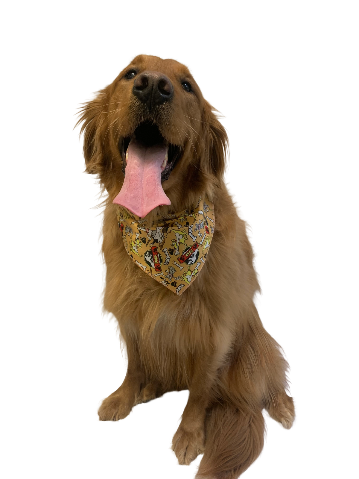 S3192 Dogs Digging Up Dino Bones Funny Bandana, Brown