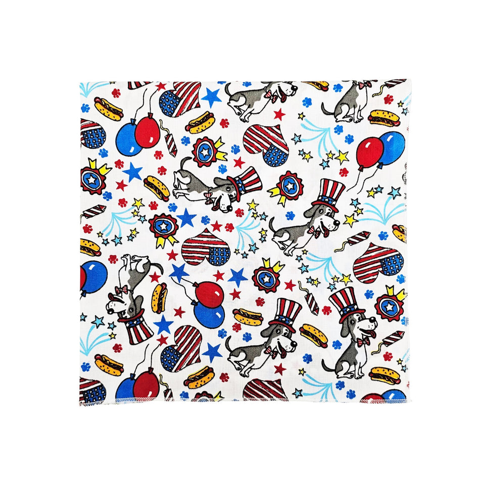 Patriotic Square Bandana | Tie on Dog & People Bandana | Dog grooming, Crafts & Sewing SQ3033