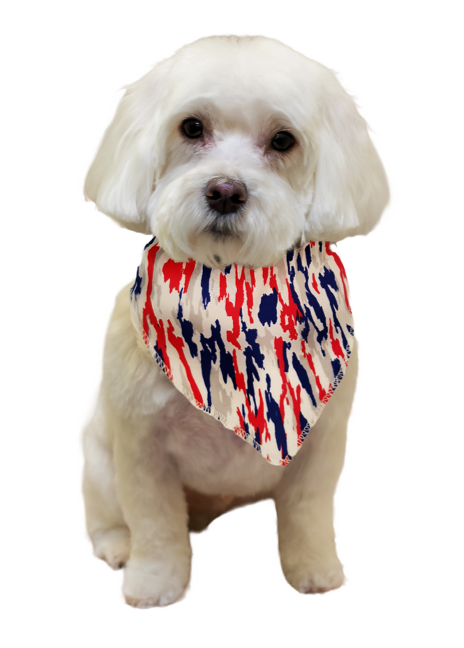 PKS5 60 Assorted PATRIOTIC Tieback Dog Grooming Bandanas / Groomers Bulk Package